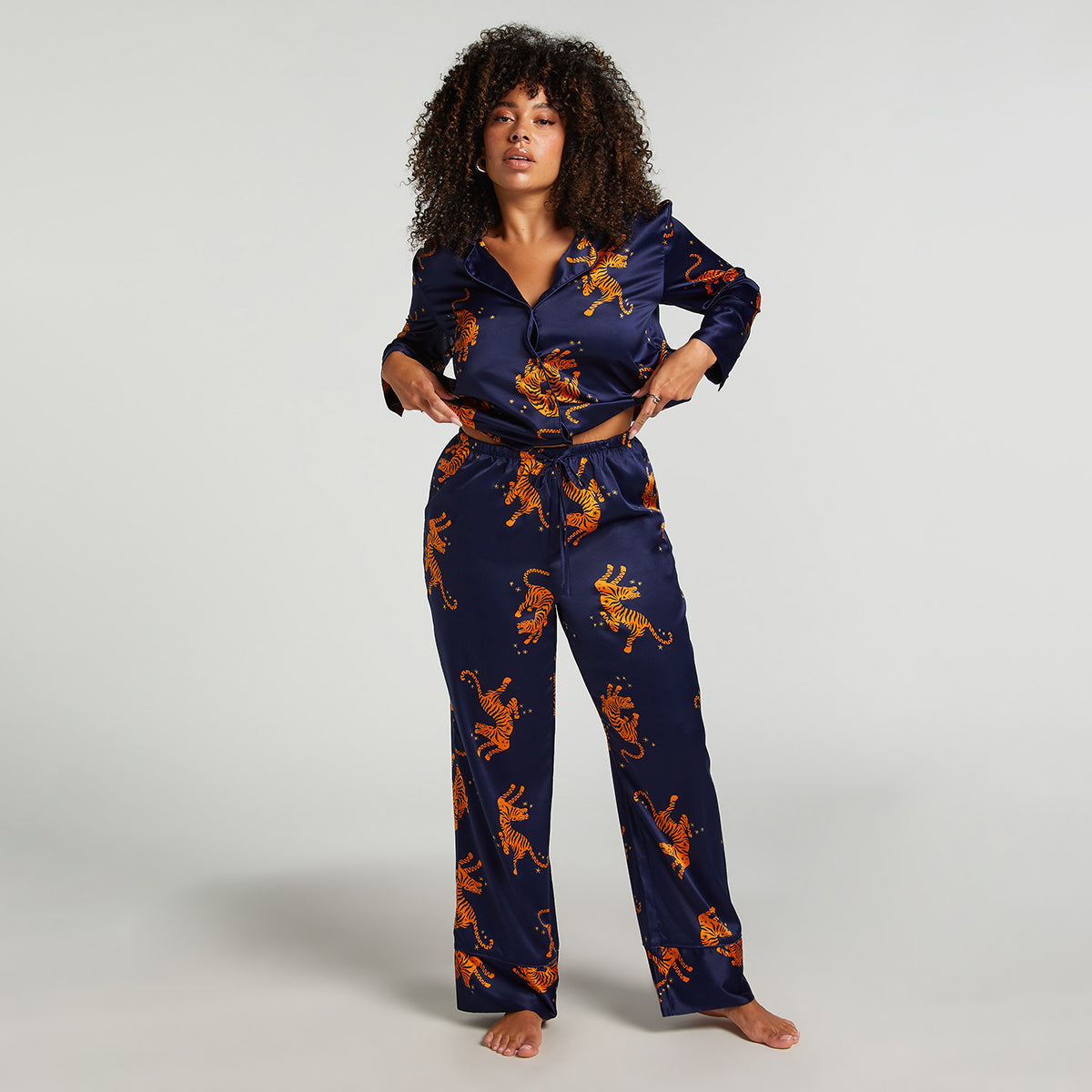 Hunkemöller Satin pyjamabroek, blauw