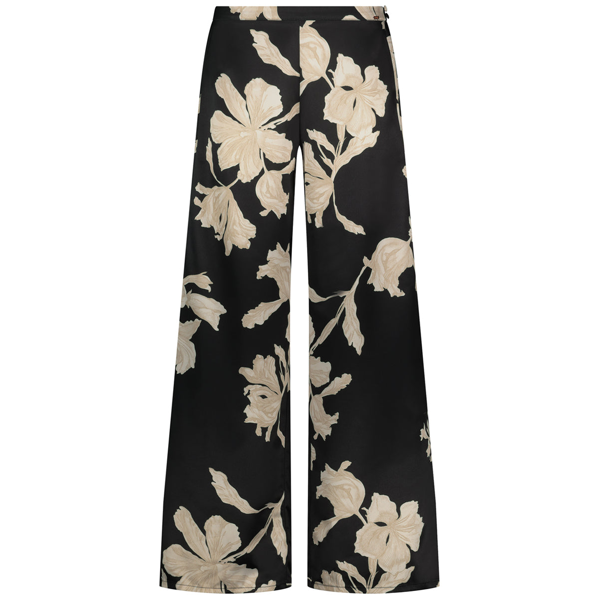Hunkemöller Isla Flower Palazzo pyjamabroek, zwart