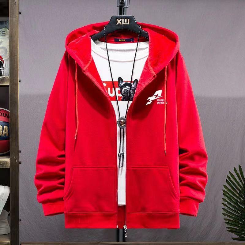 LOVE YOURSELF PLEASE Herenhoodies WinterCasual Hoodies Herentops Modieus oversized Rits Sport 100% print Kleur Eenvoudig Herenhoodies Katoen Hoge kwaliteit XXXXXXL rood