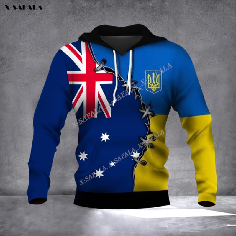 TIP723 OEKRAÏNE KAART VLAG Half Finland 3D Print heren Hoodie Trui Mannen Sweatshirt Met Capuchon Jersey Trainingspakken Uitloper Lente Herfst Jas S