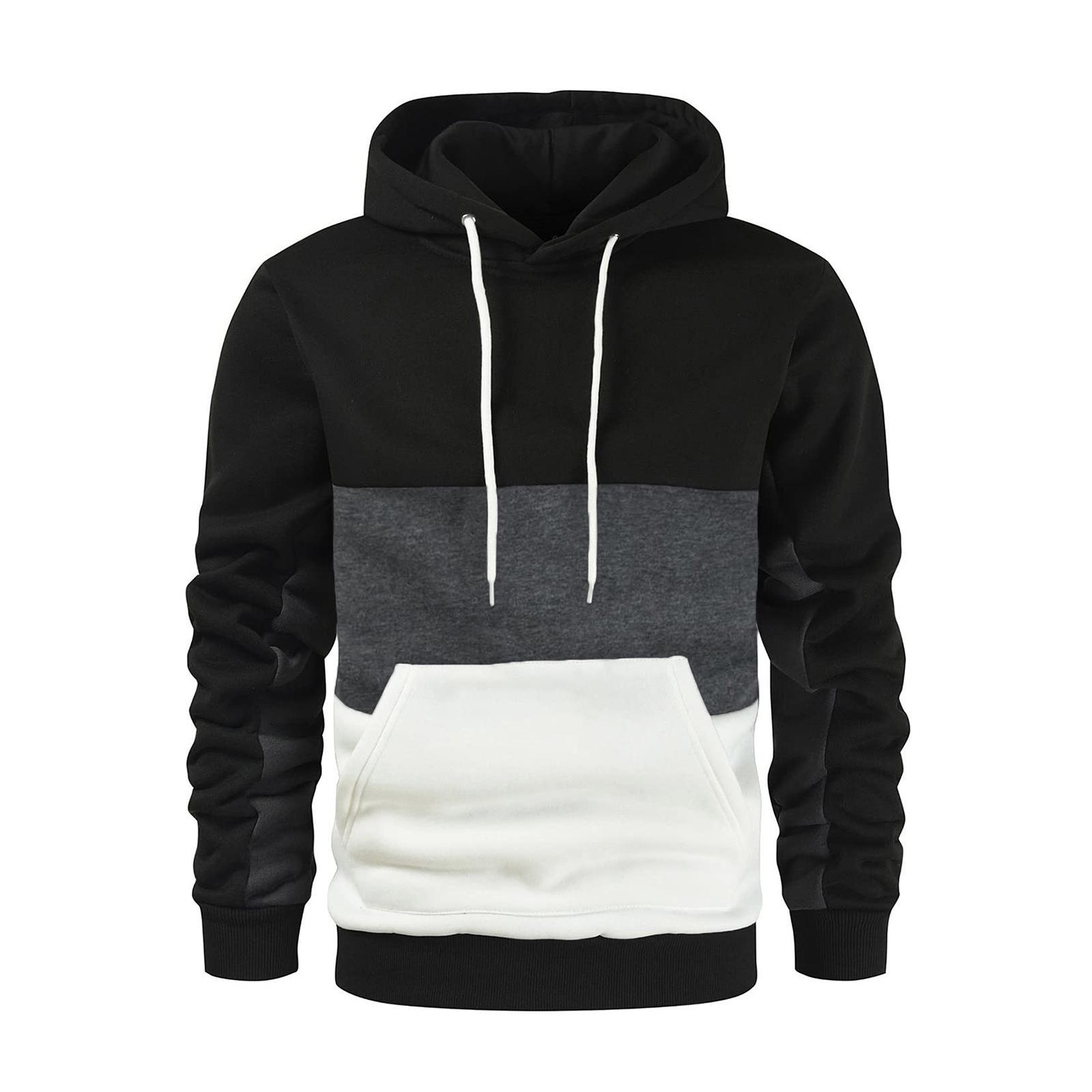 BOLIV MODA Herfst Winter Herentruien Mode Capuchon Contrasterende Kleur Los Sweatshirt Heren Hoodie XXXL