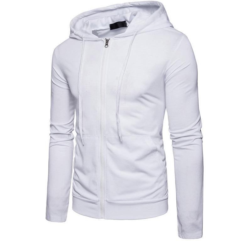 HerSight Herenhoodies Lente Herfst Casual Hoodie Heren Tops Mode Slanke Rits Sport Effen Kleur Eenvoudige herenhoodies XXXL rood