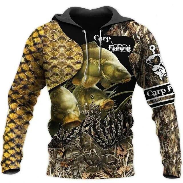 TIP723 Lente Herfst Cool Karpervissen 3D Geprint Mode Heren Hoodie Sweatshirts Oversized Tops Harajuku Stijl Casual Truien 2XL