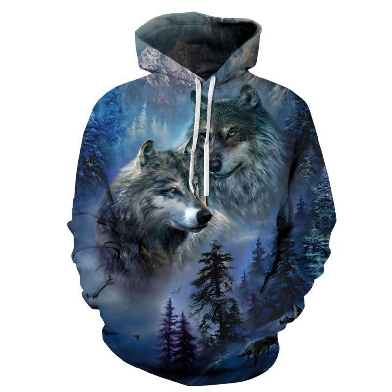 Fashion human Lente 3D Animal Digital Print Sweatshirt Heren Trendy Comfortabele Losse Casual Top XXL