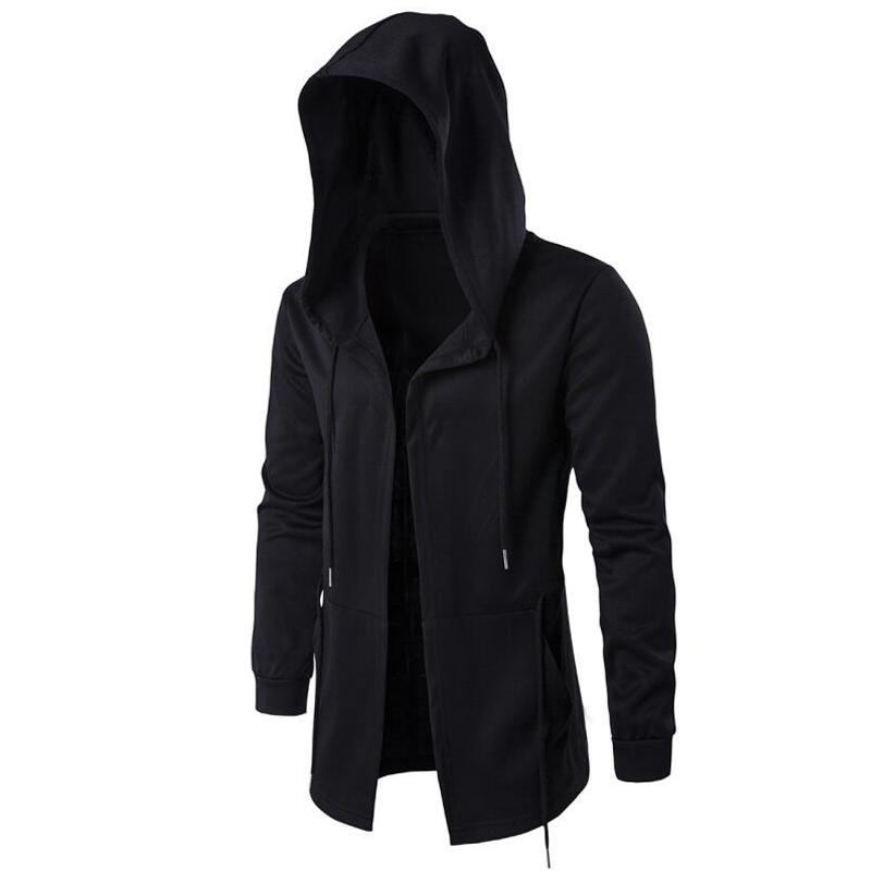 AC-Fashion-4 Hoodies Mannen Hip Hop Sweatshirt Streetwear Zwarte Toga Jassen Mannen Kapmantel Mantel Hoodie 3XL zwart