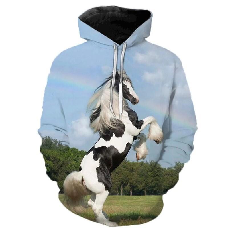 ETST 07 Mode Herfst Heren Hoodies 3D Geprint Heren Dieren Paard Hoodie Sweatshirts Losse pasvorm trui Casual Sweatshirt 3XL