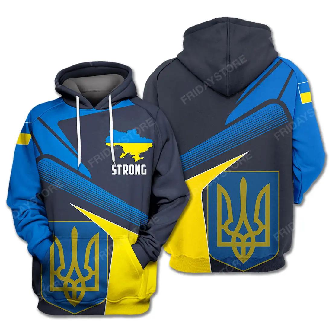 Wendy 3 Oekraïense T-shirt Oekraïense vlag badge blauw geel hoodie Oekraïense rits hoodie herenkleding M