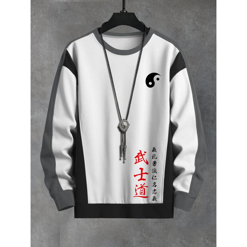 ETST 013 Nieuwe Sweatshirt Voor Heren Lange Mouw T-shirt 3d Bushido Grafische Hoodie Bedrukte Top Oversized O-hals Truien Japanse Herenkleding 4XL