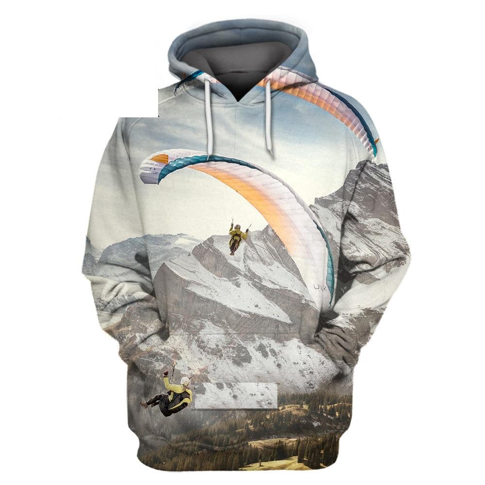 ETST 011 Heren Extreme Sport Paraglider Glider Skydiving 3D Print Hoodie Hip Hop Excitement Lange Mouw Sweatshirt Jas Oversized Tops 6XL
