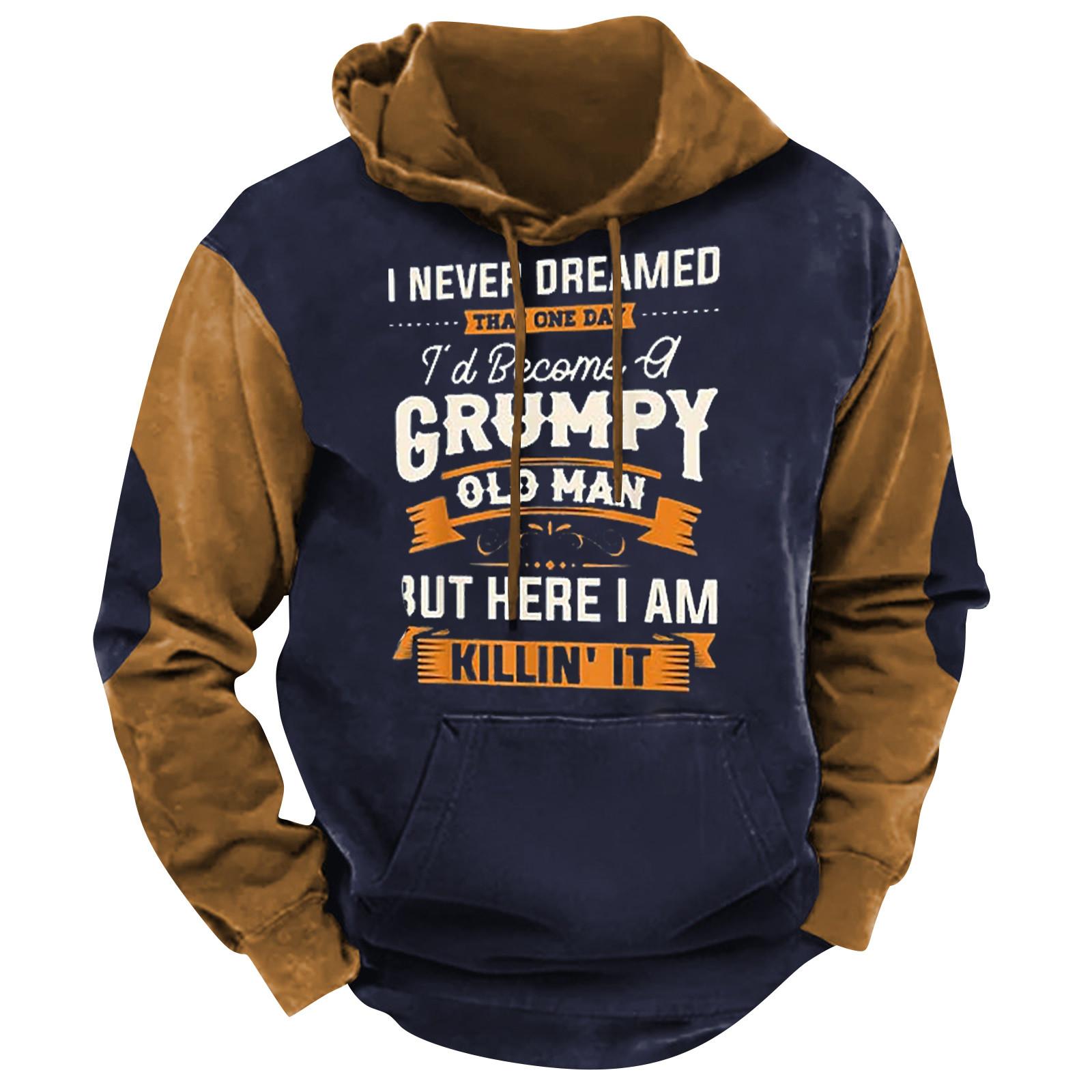 Sinking fish Heren print pluche warme jas fleece trui casual jas zak trui herfst winterjas XL Vloot