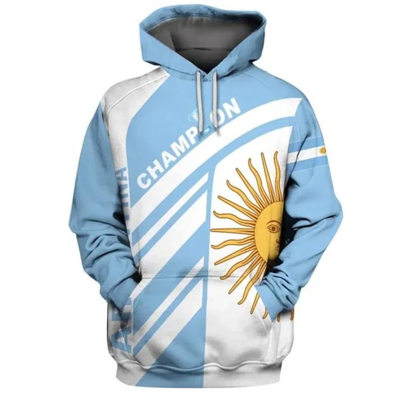 Etst 003 Argentinië Vlag 3D Geprinte Hoodies Voor Heren Kleding Nationaal Embleem Grafisch Sweatshirts Mode Veteranen Truien Casual Trainingspak XL
