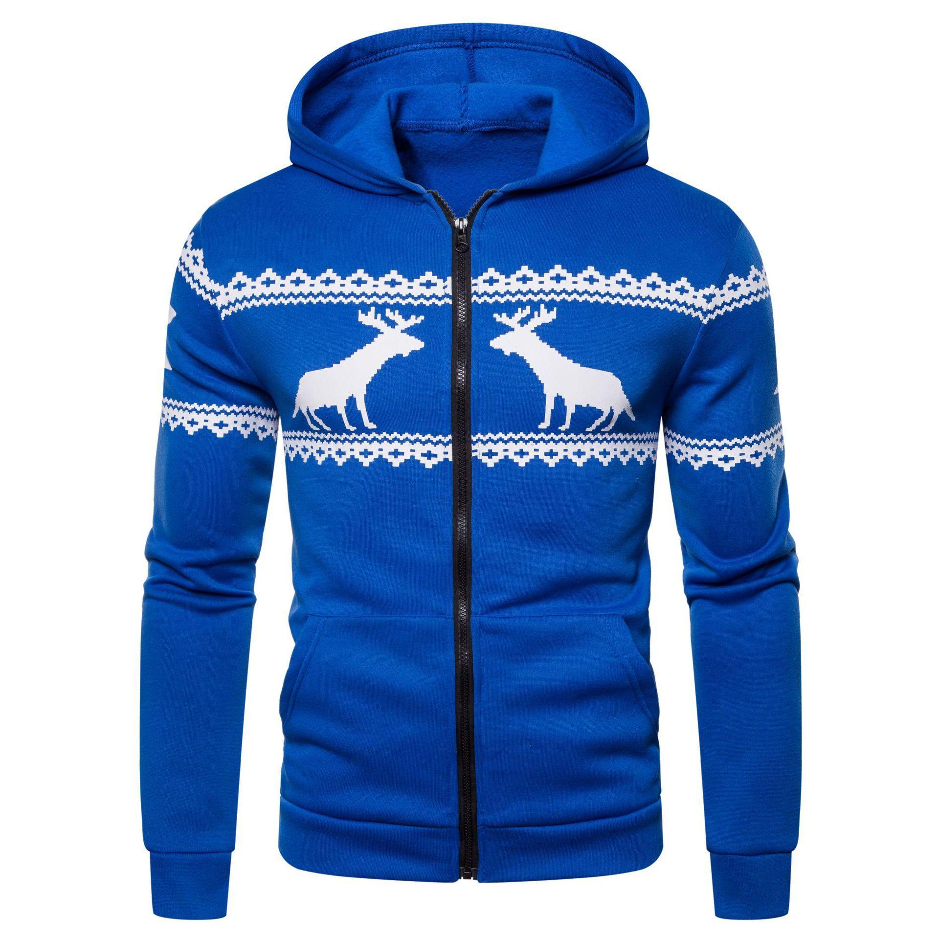 HerSight Herfst Winter Heren Kerst Rits Jas Plus Size Hoodie Outdoor Rits Cardigan Jas Sportkleding Sweatshirt 6XL