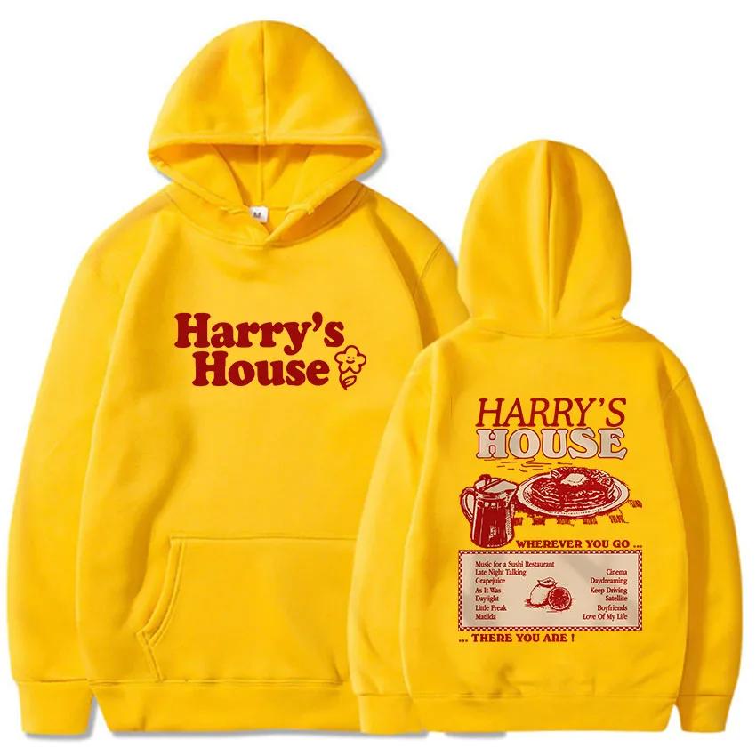 Planet clothing wholesale Harrys House Love on Tour Hoody Heren Herfst Fleece Sweatshirt Unisex Mooie Esthetische Hoodie Retro Comic Print Grafische Kleding M geel