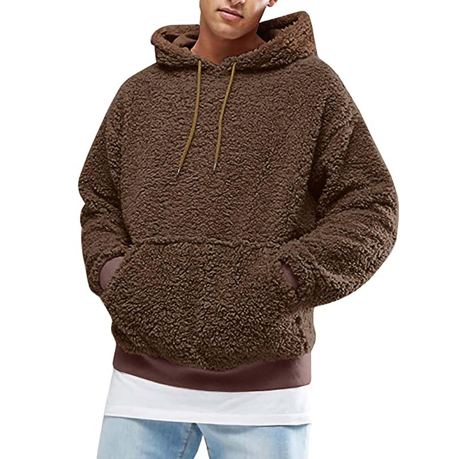 Ren Bag Casual herenhoodie met lange mouwen, sweatshirt, pluche jack en trui L koffie