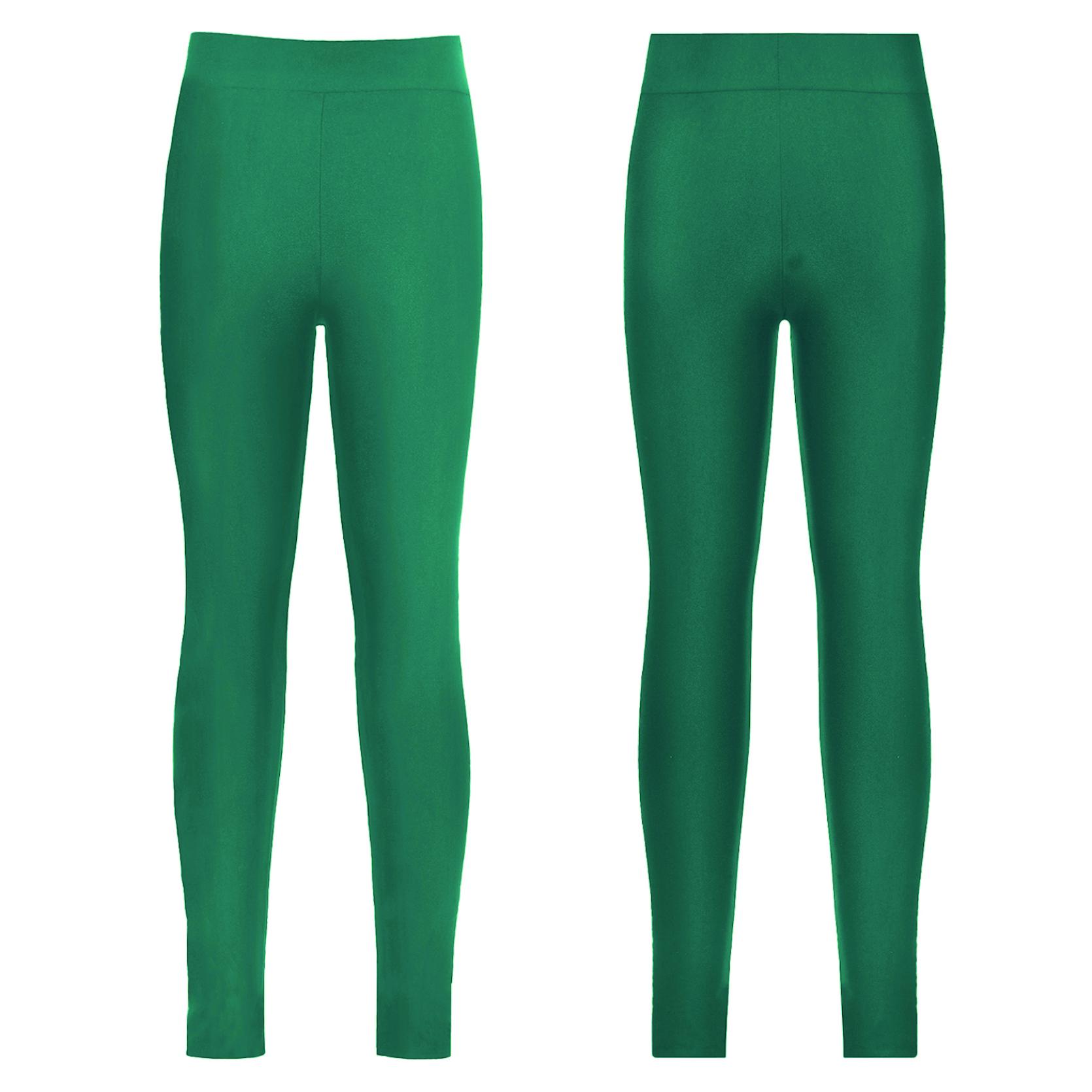 IEFiEL Stijlvolle schaatskleding voor kinderen, elastische tailleband, elastische dans, lange broek, legging 9-10 Years donkergroene kleur