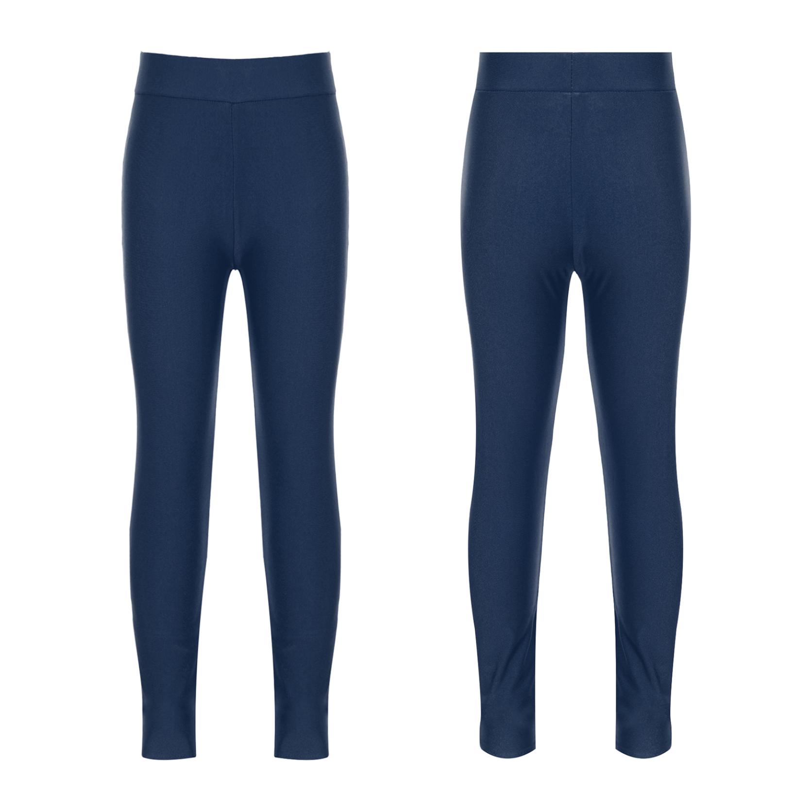 IEFiEL Stijlvolle schaatskleding voor kinderen, elastische tailleband, elastische dans, lange broek, legging 9-10 Years marineblauwe kleur