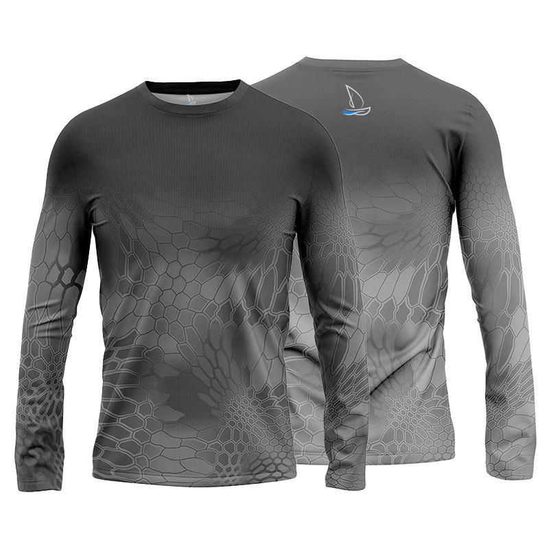 ETST 007 Herenvissersshirt met print, visserskleding, lange mouwen, vissersshirt - ademend, UV-bescherming, buitensporten, ronde hals, tops 6XL 6XL