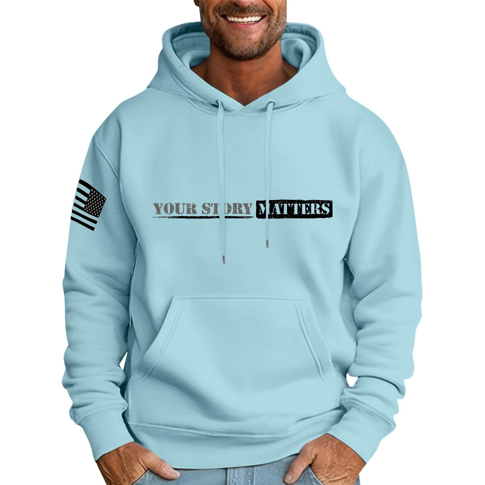 Ximalaya Heren Losse Vlag Bedrukte Capuchon Sweatshirt Heren Casual Mode Sport Sweatshirt XXXXXXL