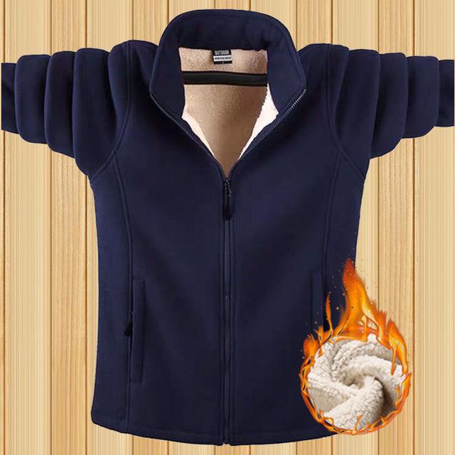 YC Direct Plus Size 9xl Fleece Sweatshirt Heren Warm Dikker Sweatshirt Herfst Winter Herenkleding Effen Kleur 8XL marineblauwe kleur