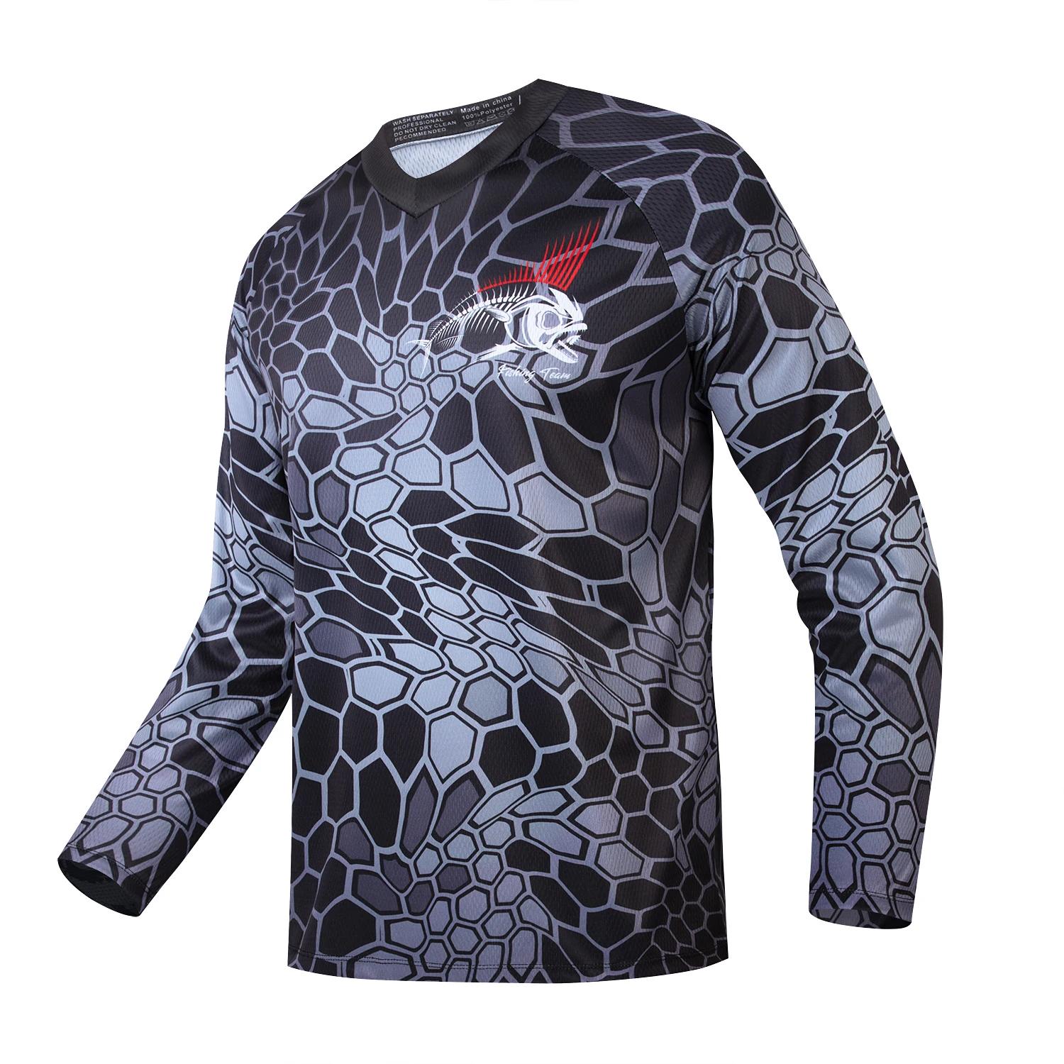 ETST 012 Nieuwe 2024 Viskleding Lange Mouw Kamperen Wandelen Fietsen T-shirt Anti UV Viskleding Snel drogende Truien 4XL