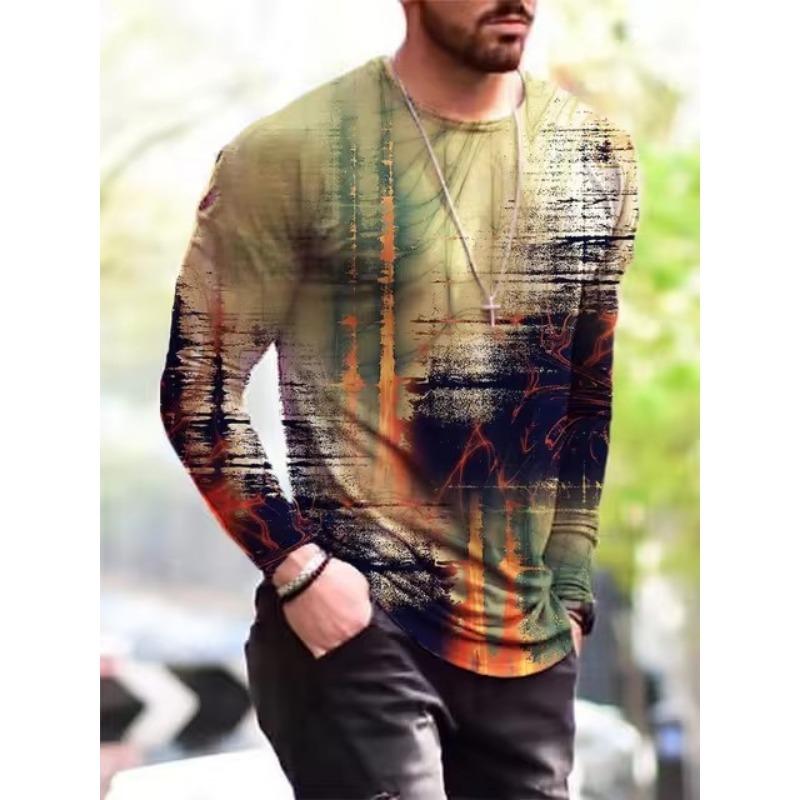 BOLIV MODA Gothic Street Style Hip Hop Rock heren T-shirts met lange mouwen Lente Herfst 3D Printing Jeugdige Vitaliteit Tops Tees Plus Size 6XL 6XL