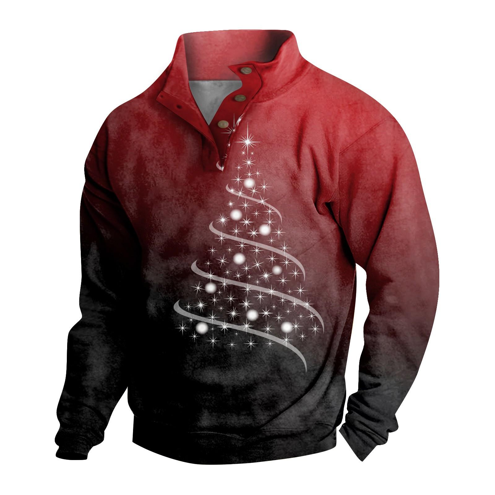 Ren Bag Lente en herfst herensweatshirt met staande kraag is outdoor casual truien tops XL wijn