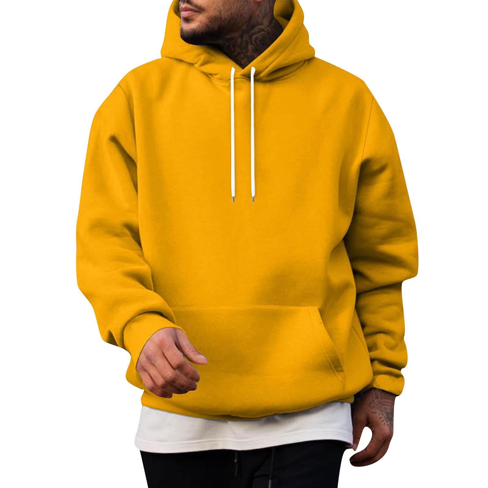 Zhengfuzhihai Sporttrainingspak met capuchon, unisex hardloopoutfits, trui met lange mouwen en hoodies, sweatshirt XL geel