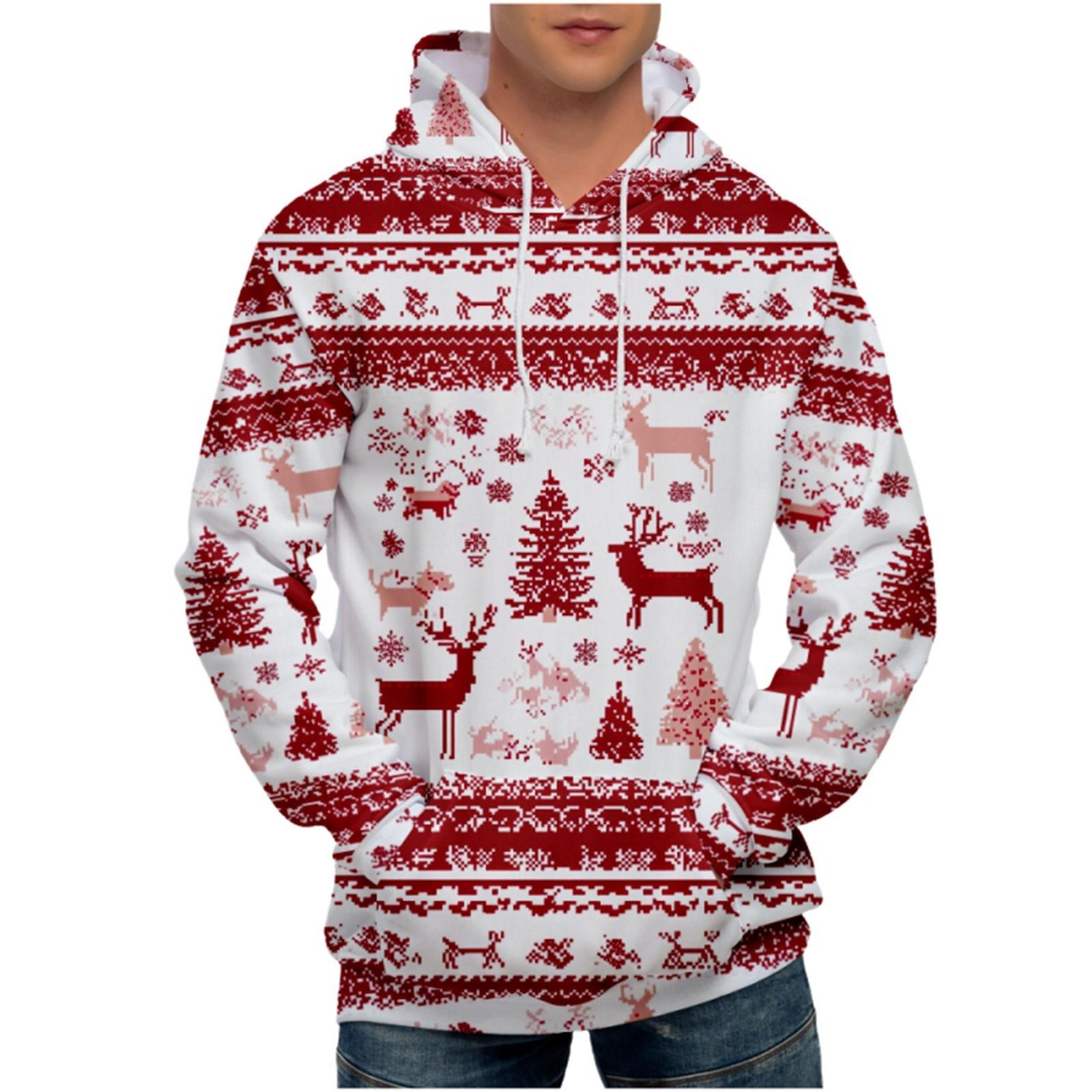 Ren Bag Los bedrukt sweatshirt met capuchon voor heren Casual mode-sportsweatshirt voor heren XL wit