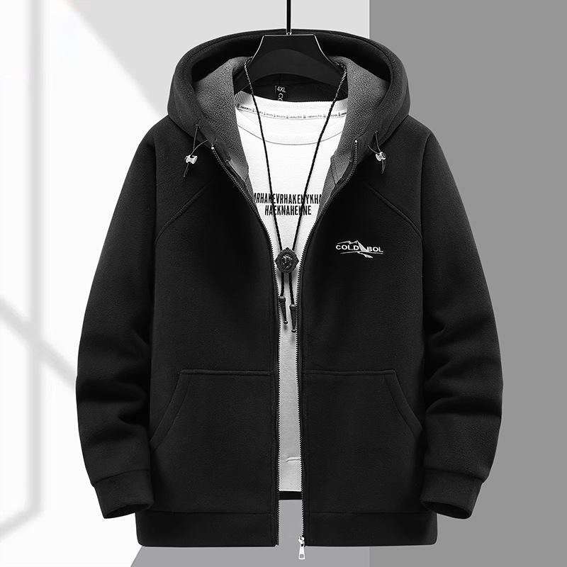 JOHO - CarGear Herfst Winter Fat Guy 190kg 12xl 11XL 10XL Verdikte Fleecejas voor Heren Trendy Fatty Hooded Plus Size Warme Fleecejas 9XL zwart