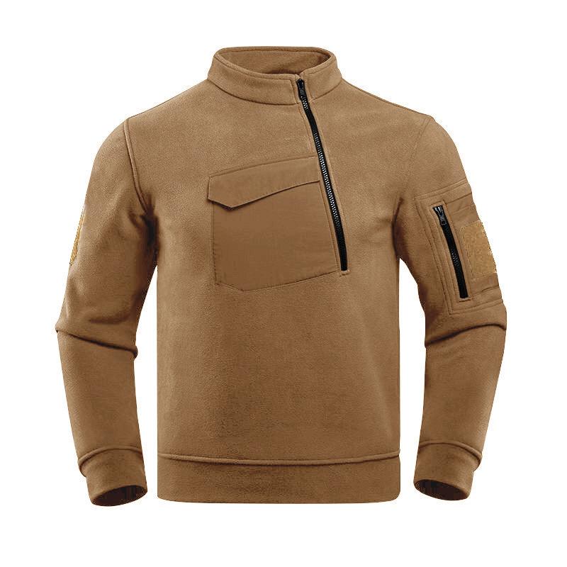 JOHO - CarGear Heren Winter Tactische Fleece Militaire Tops Kwaliteit Verdikt Warm Winddicht Buiten Wandelen Casual Sweatshirts Mannelijk S kaki