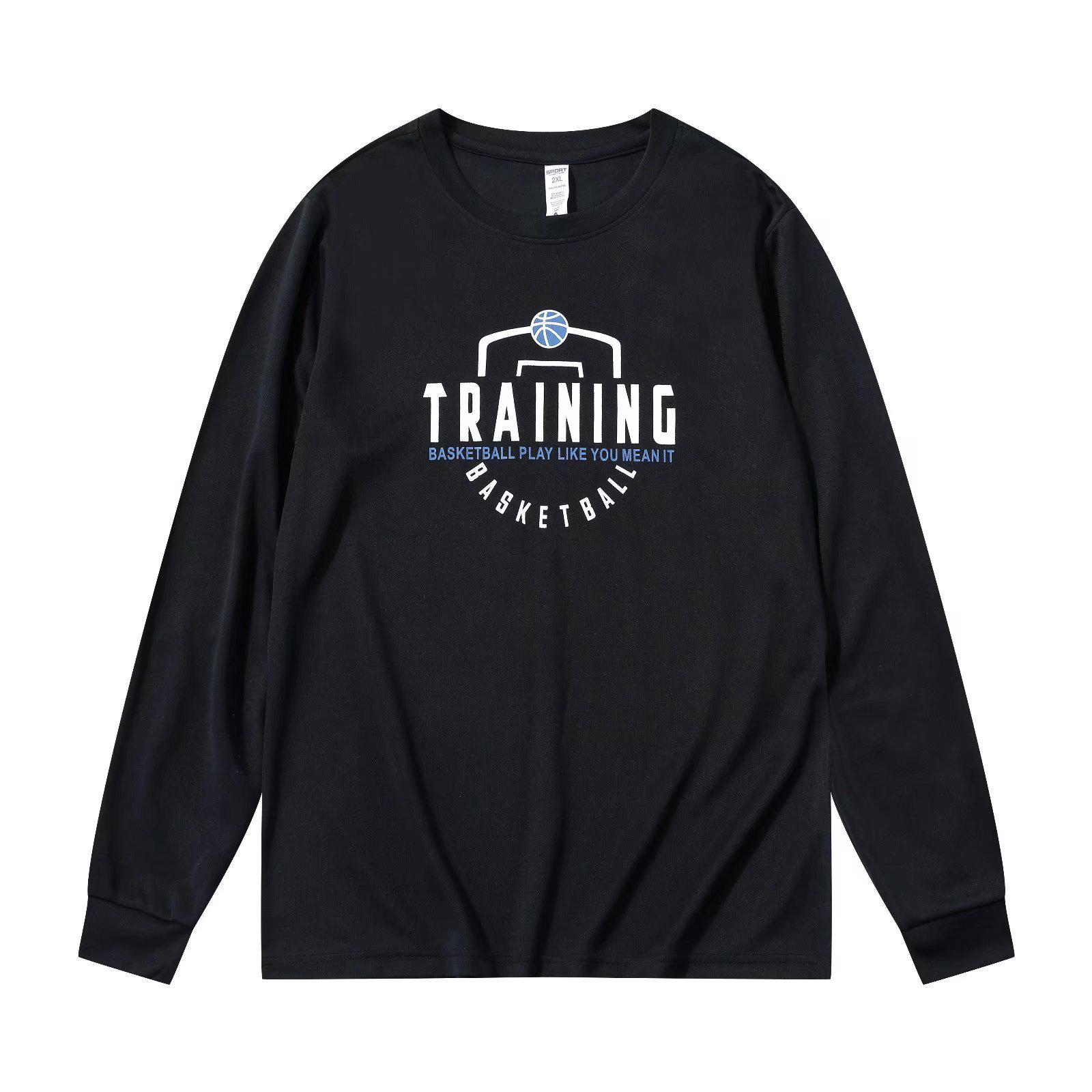 VantaGoods Snel drogend basketbaltrainingsshirt met lange mouwen voor heren: Ademend en loszittend voor sport en hardlopen. M