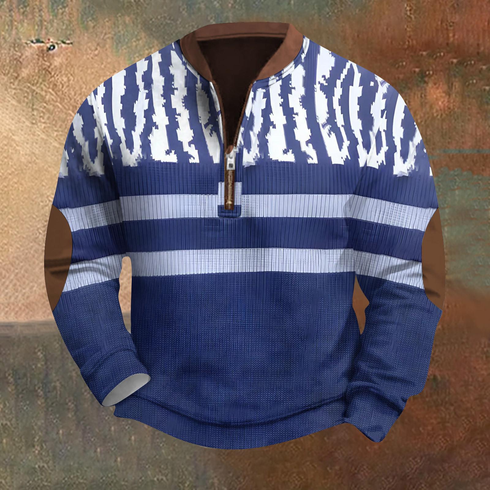 Winnerer Uranus Heren Retro Casual Gradient Bedrukt Sweatshirt XL