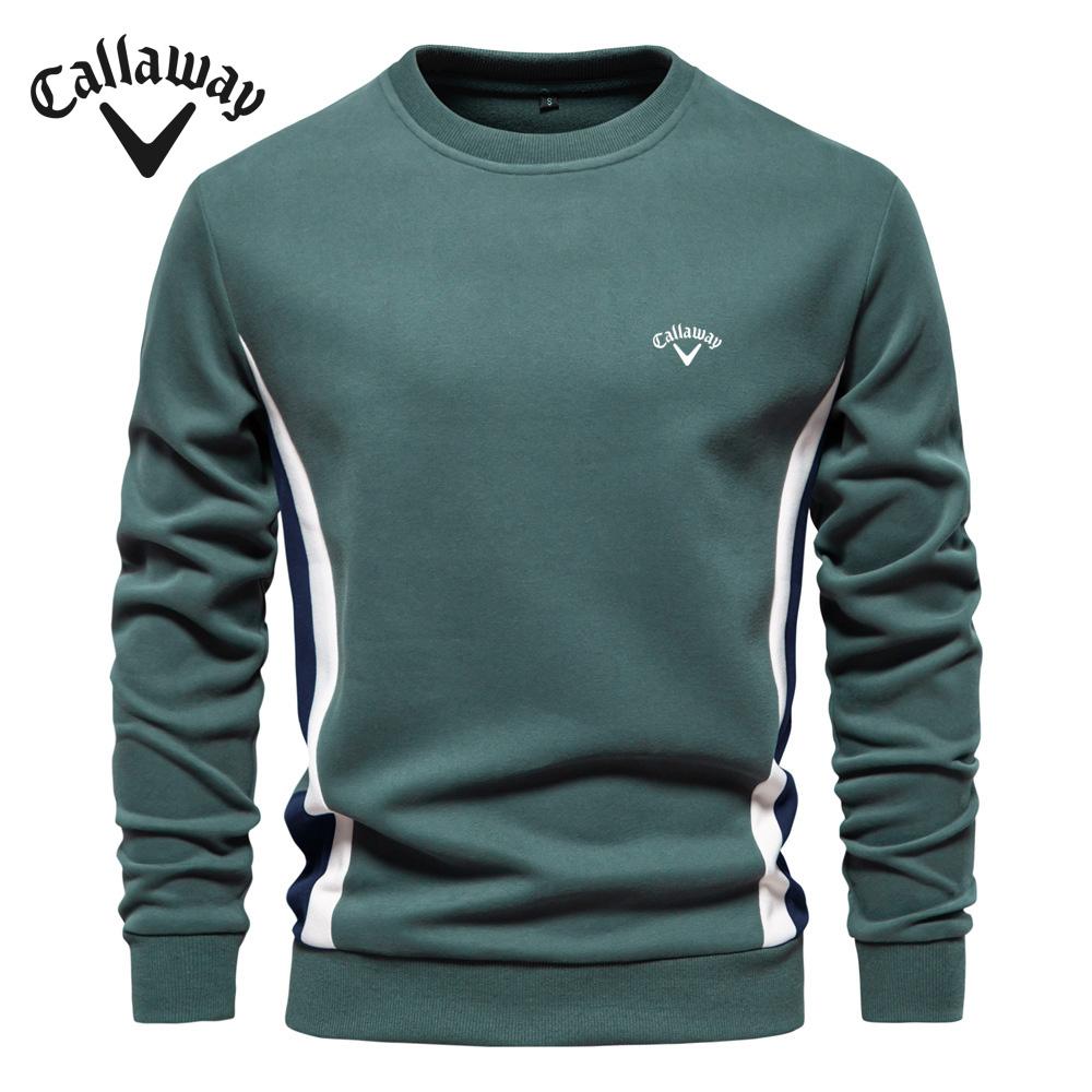 Callaway Geborduurde Herfst Nieuwe Heren Lange Mouw Patchwork Hoodie Heren Casual Slim Fit Ronde Hals Sport Pullover L