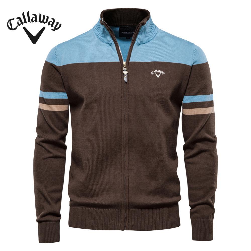 Callaway Geborduurde Herfst en Winter Nieuwe Gebreide Cardigan Heren Trui Rits Gebreide Trui Modetrend Herenkleding L