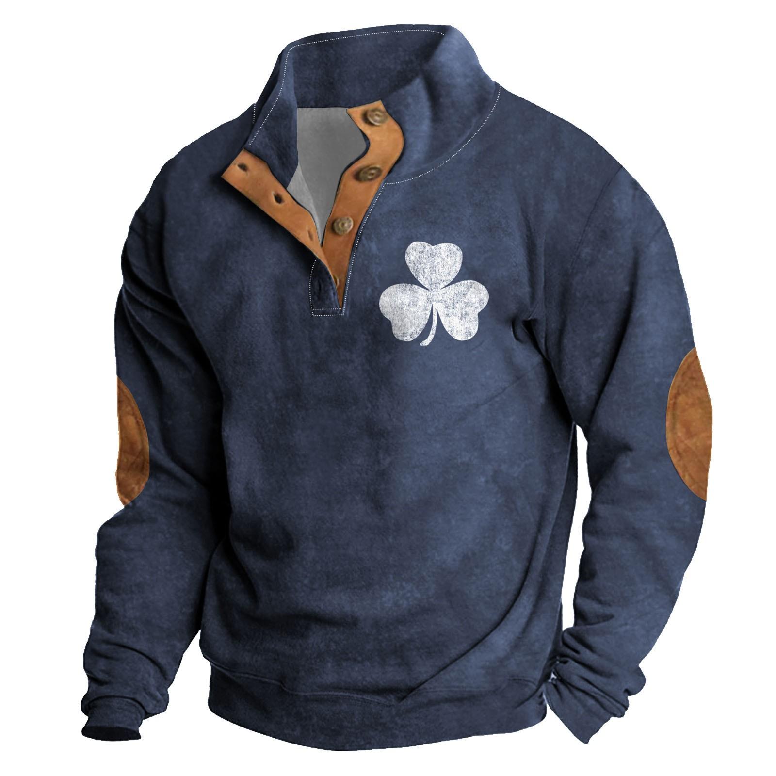 ElongPaoXiao Lente en herfst herensweatshirt met staande kraag is outdoor casual truien tops M Vloot