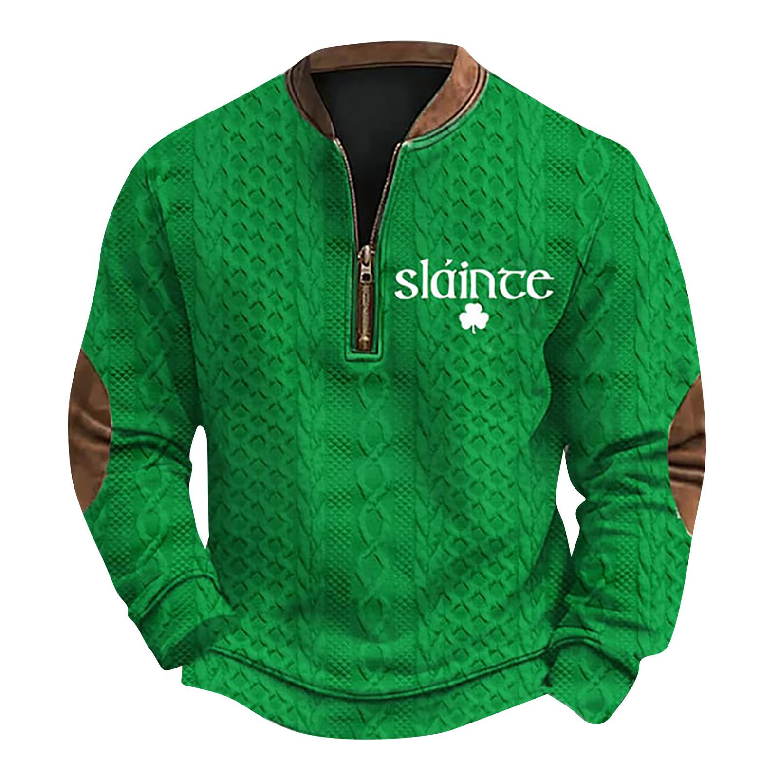 ElongPaoXiao Heren Retro Casual Gradient Bedrukt Sweatshirt L groen