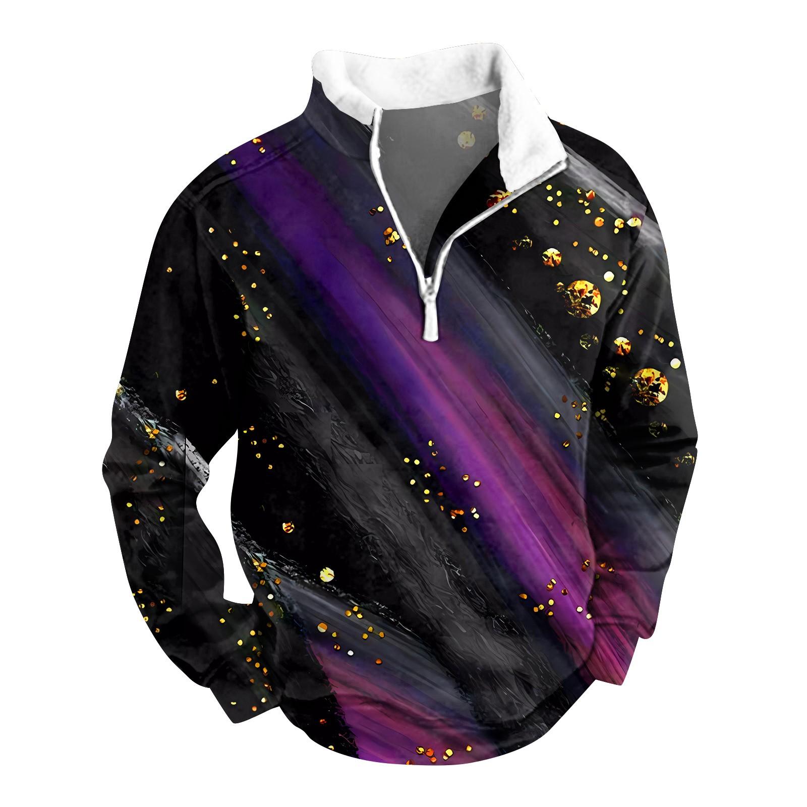 Wahaha123 Lente en herfst herensweatshirt met staande kraag is outdoor casual truien tops XXXXXL