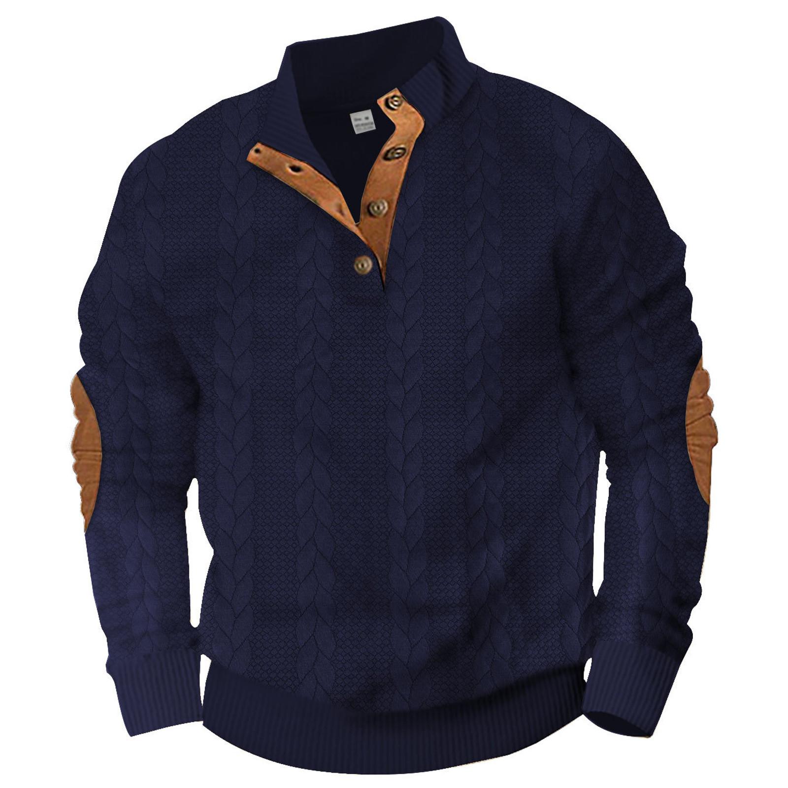 Wahaha123 Heren Sweatshirt met Staande Kraag Is Buiten Casual Truien Tops M Vloot