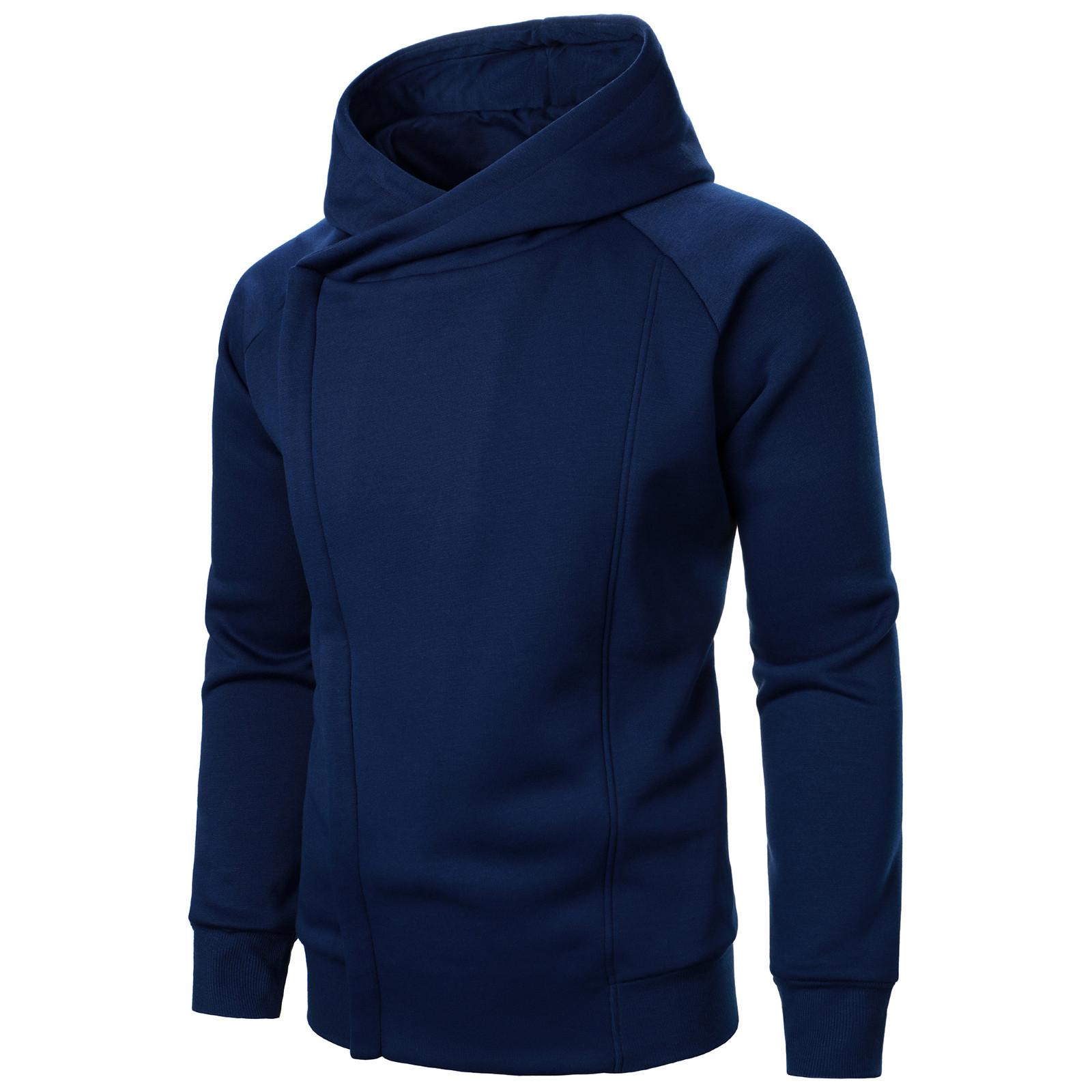 Timoduizhang Ritspullover voor heren, sweatshirt met lange mouwen en capuchon, tops, blouse XL Vloot
