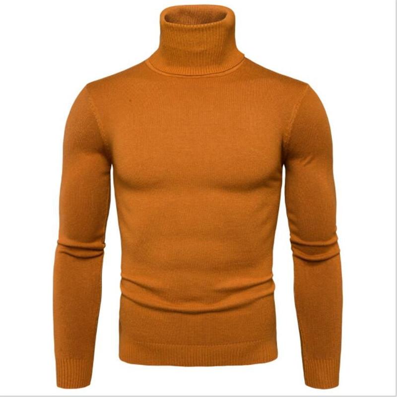 KH55NP Winter coltrui herensweater met lange mouwen en hoge hals XXXL geel