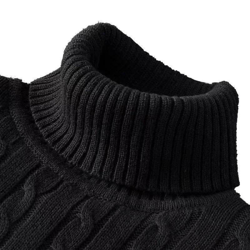 AI Supermarket Slim fit gebreide coltrui voor heren - herfst/wintercollectie 2023 L 50-55KG zwart