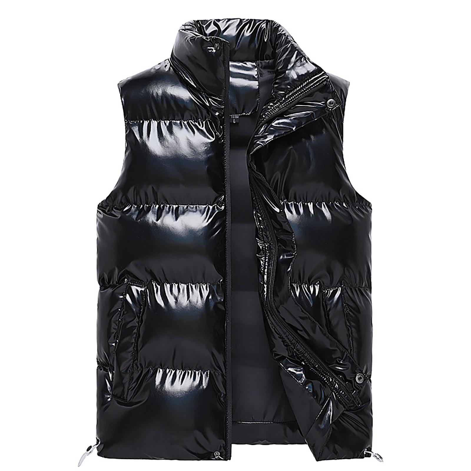 Sinking fish Heren Casual Winter Warm Rits Mouwloos Vest Jas Jas Uitloper Tops XL zwart