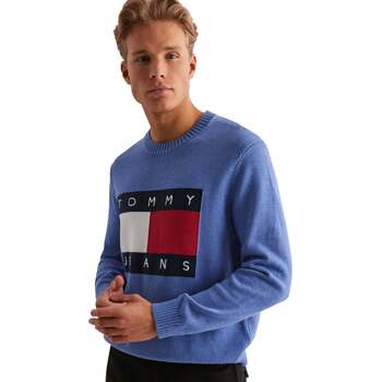 Tommy Jeans Sweater  Knitted Flag Sweater Tempo Blue Melange