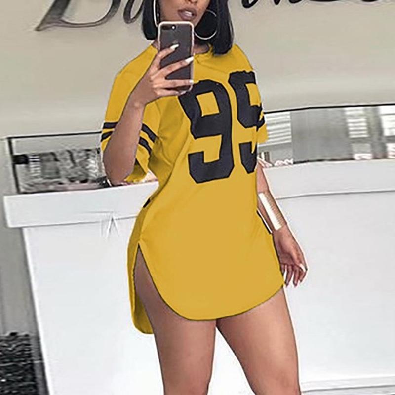 Polina Zomer Dames Mode Ronde Hals Digitaal Bedrukt Half Mouw Sport Lang T-shirt XXXXXL