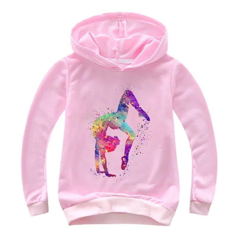 Xuhaijian02 Aquarel Gymnastiek Cartoon Hoodies Kinderen Jongens Sweatshirts Trui Bovenkleding Hoodie Meisjes GYM Streetwear Hoody Jongenskleding 140