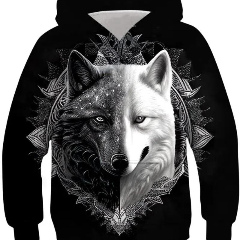 ETST 012 Nieuwe Glowing Face Print Kids Hoodie Unisex Pullover Casual Hooded Lange Mouw Top Meisjes & Jongens Outdoor Kleding Voor Lente Herfst 120CM