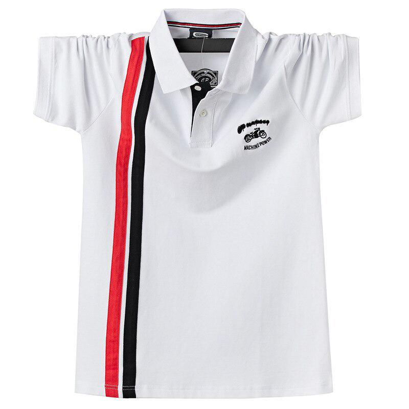 Phoca largha Heren poloshirt met korte mouwen, zomerkatoen, zakelijk casual merkborduurwerk POLO-top, plus maat M wit