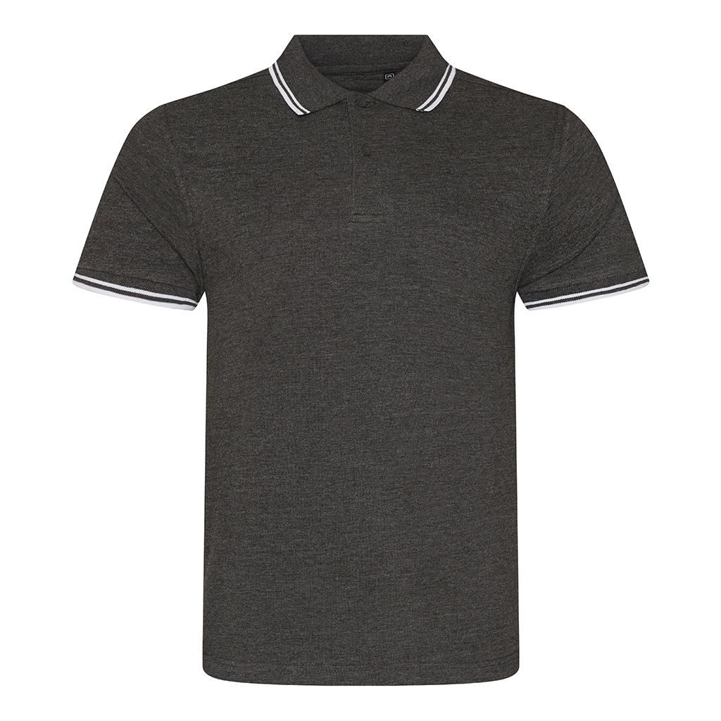 Awdis Piqu-poloshirt met stretch voor heren XXL wit/houtskool