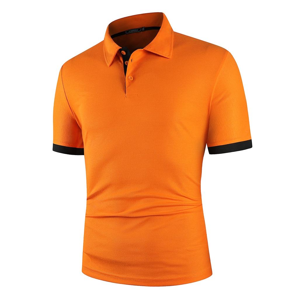 King Billion Mannen Polo Heren Shirt Korte Mouw Polo Shirt Contrast Kleur Polo Nieuwe Kleding Zomer Streetwear Casual Mode Heren tops XXL oranje