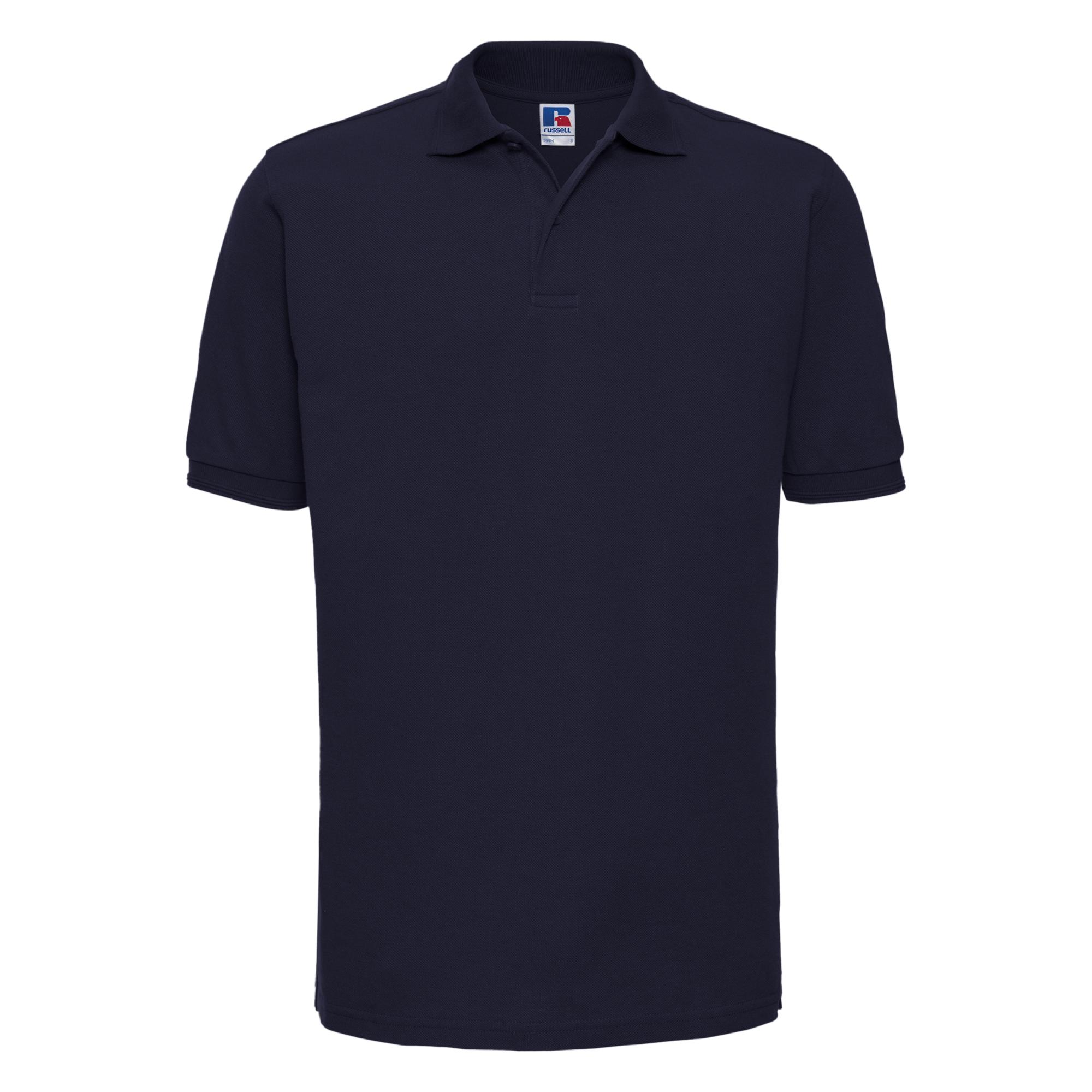 Russell Heren poloshirt met rimpelkraag en manchet met korte mouwen XS franse blauwe kleur